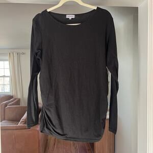 Maternity Long Sleeve Cinched Waist Shirt, Large